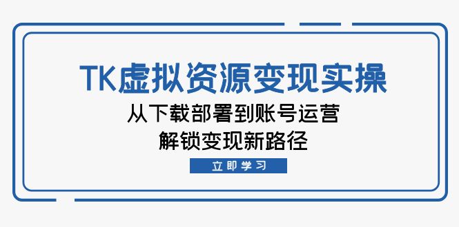 TK虚拟资料变现实操：从下载部署到账号运营，解锁变现新路径-卿云社