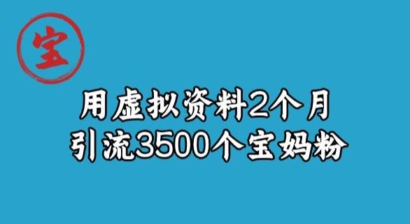 宝哥虚拟资料项目，2个月引流3500个宝妈粉-卿云社