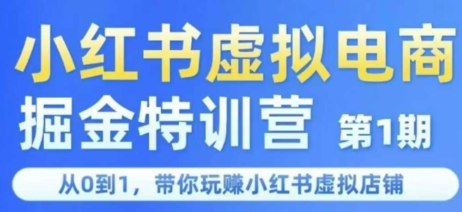 小红书虚拟电商掘金特训营第1期，从0到1，带你玩转小红书虚拟店铺-卿云社