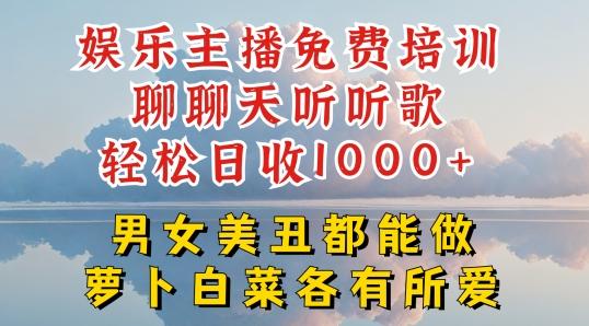 娱乐主播免费培训聊聊天听听歌轻松日收1K+，男女美丑都能做萝卜白菜各有所爱【揭秘】-卿云社