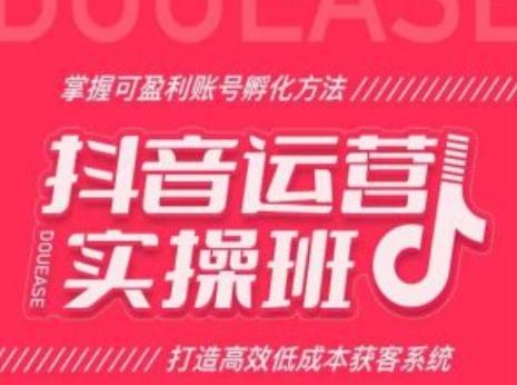 抖音运营实操班，掌握可盈利账号孵化方法，打造高效低成本获客系统-卿云社