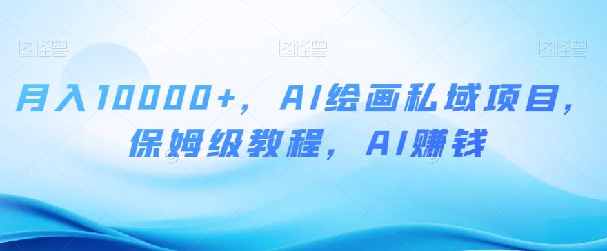 月入10000+，AI绘画私域项目，保姆级教程，AI赚钱【揭秘】-卿云社