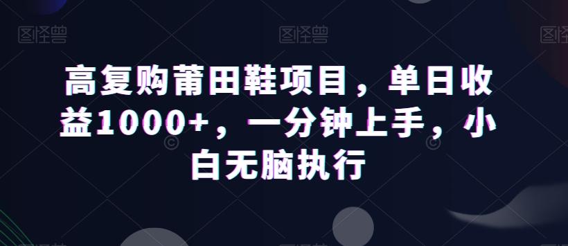 高复购莆田鞋项目，单日收益1000+，一分钟上手，小白无脑执行-卿云社