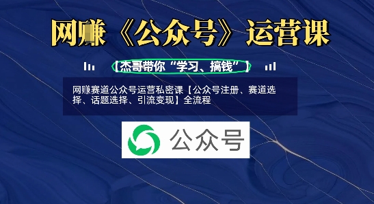 网创赛道公众号运营私密课【公众号注册、赛道选择、话题选择、引流变现】全流程-卿云社