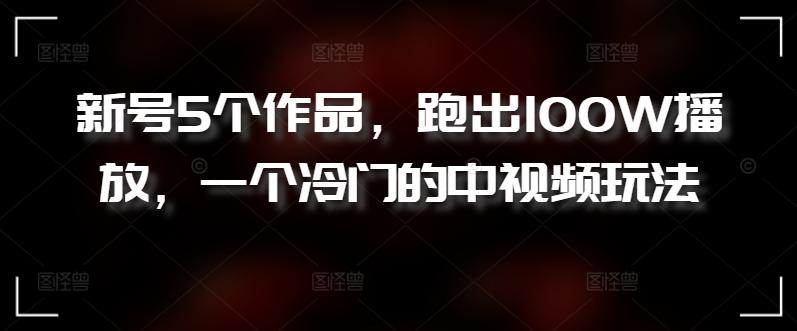 新号5个作品，跑出100W播放，一个冷门的中视频玩法【揭秘】-卿云社