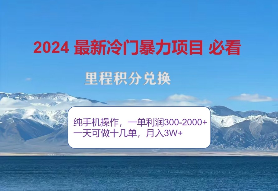 2024惊爆冷门暴利，里程积分最新玩法，高爆发期，一单300+—2000+-卿云社