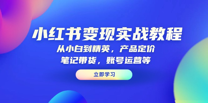 小红书变现实战教程：从小白到精英，产品定价，笔记带货，账号运营等-卿云社