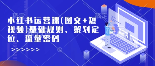 小红书运营课(图文+短视频)基础规则、策划定位、流量密码-卿云社