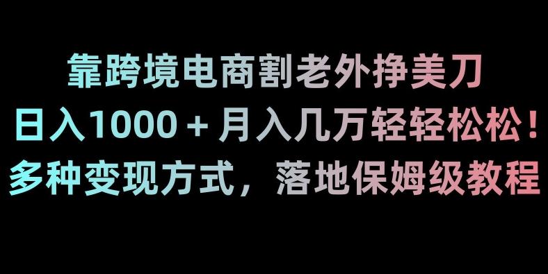 靠跨境电商割老外挣美刀，日入1000＋月入几万轻轻松松！多种变现方式，落地保姆级教程【揭秘】-卿云社