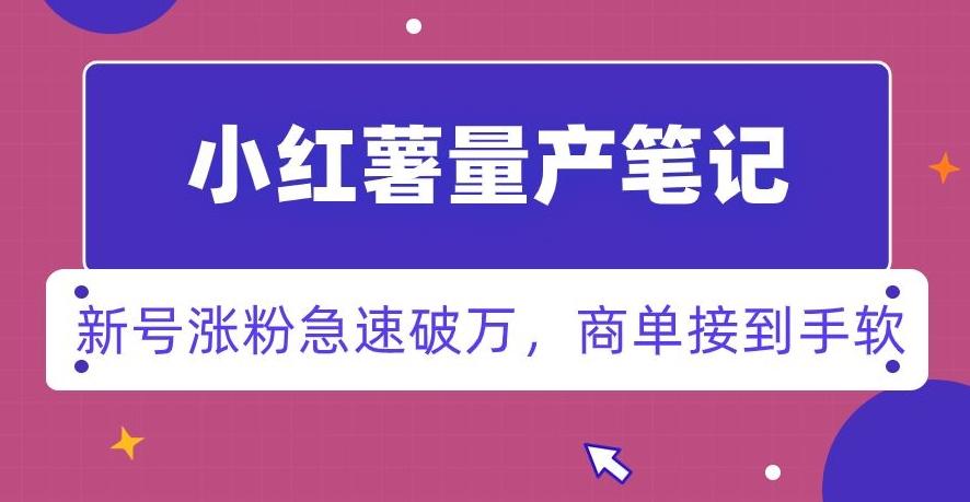 小红书量产笔记，一分种一条笔记，新号涨粉急速破万，新黑马赛道，商单接到手软【揭秘】-卿云社