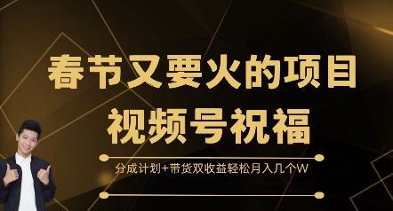 春节又要火的项目视频号祝福，分成计划+带货双收益，轻松月入几个W【揭秘】-卿云社