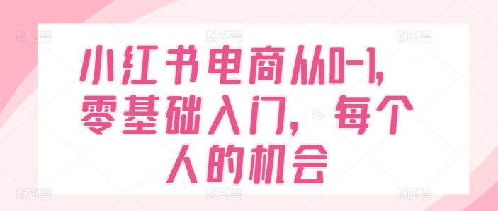 小红书电商从0-1，零基础入门，每个人的机会-卿云社