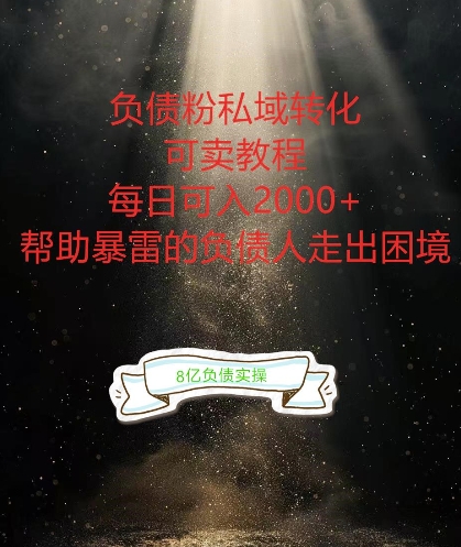 负债粉掘金计划，帮助负债者解决问题，债务规划，债务重组，最好的变现方式【揭秘】-卿云社