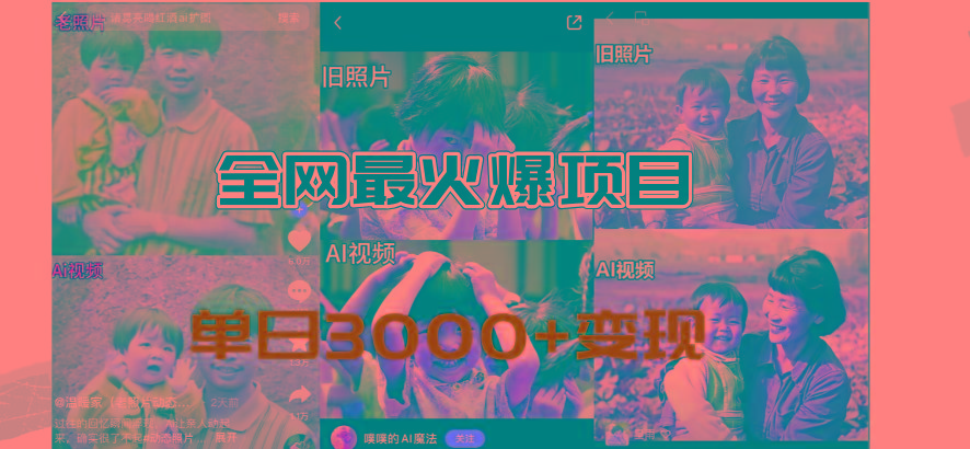 全网爆火的AI让老照片动起来教程，蹭热点日赚3000+，内含免费工具一键…-卿云社