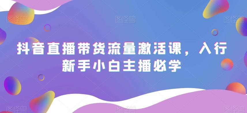 抖音直播带货流量激活课，入行新手小白主播必学-卿云社