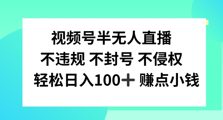 视频号半无人直播，不违规不封号，轻松日入100+【揭秘】-卿云社