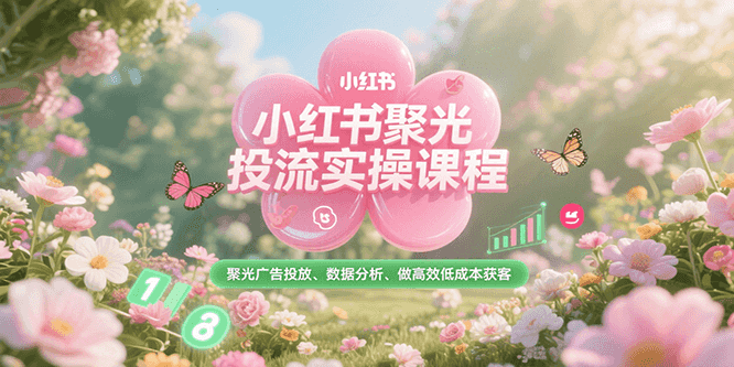 小红书聚光投流实操课程，聚光广告投放、数据分析、做高效低成本获客-卿云社