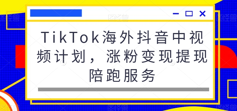 TikTok海外抖音中视频计划，涨粉变现提现陪跑服务-卿云社