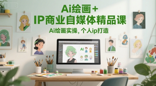 Ai绘画+IP商业自媒体精品课，Ai绘画实操，个人ip打造-卿云社