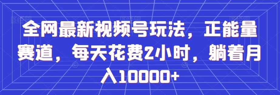 全网最新视频号玩法，正能量赛道，每天花费2小时，躺着月入10000+【揭秘】-卿云社