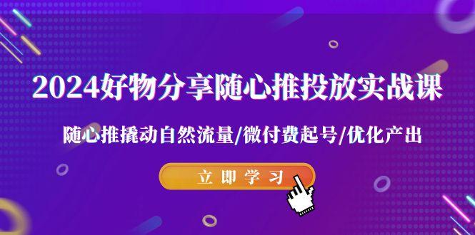 2024好物分享-随心推投放实战课 随心推撬动自然流量/微付费起号/优化产出-卿云社