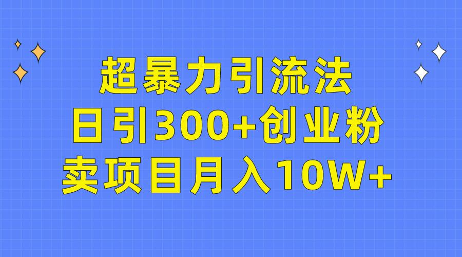 (9954期)超暴力引流法，日引300+创业粉，卖项目月入10W+-卿云社
