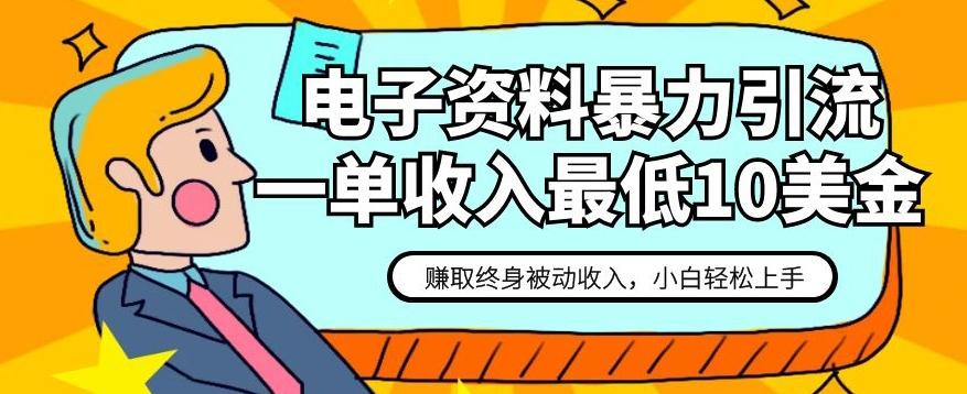 电子资料暴力引流，一单最低10美金，赚取终身被动收入，保姆级教程【揭秘】-卿云社