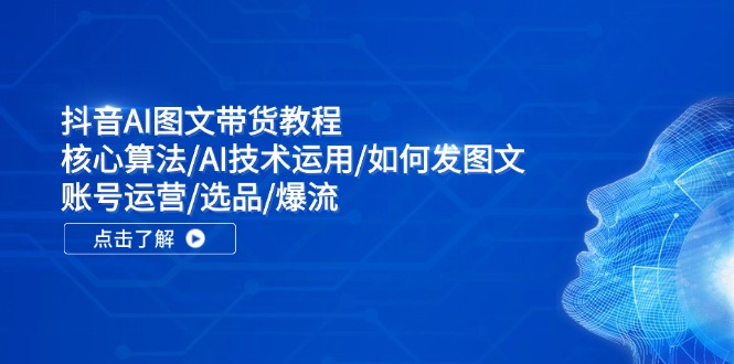 抖音AI图文带货教程：核心算法/AI技术运用/如何发图文/账号运营/选品/爆流-卿云社