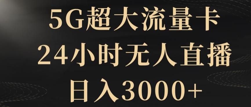 5G超大流量卡，24小时无人直播，日入3000+【揭秘】-卿云社
