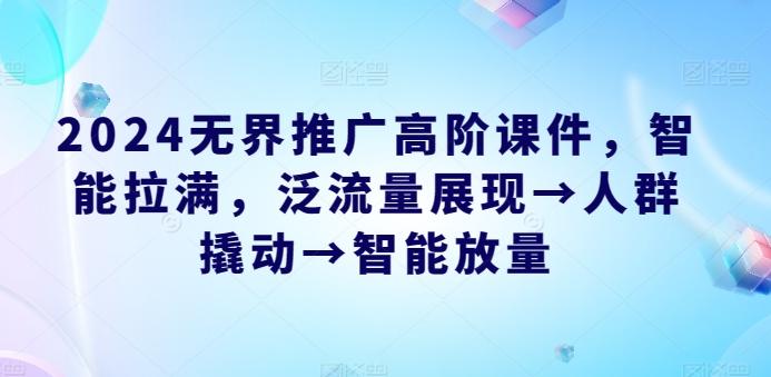 2024无界推广高阶课件，智能拉满，泛流量展现→人群撬动→智能放量-卿云社