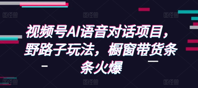 视频号AI语音对话项目，野路子玩法，橱窗带货条条火爆-卿云社