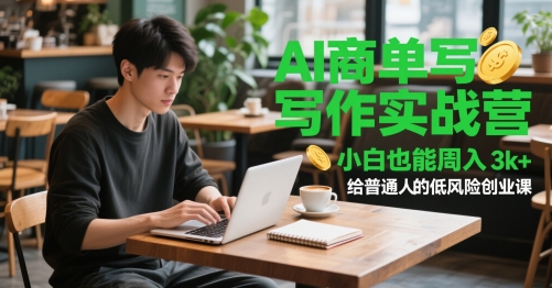 AI商单写作实战营，小白也能周入3k+，给普通人的低风险创业课-卿云社