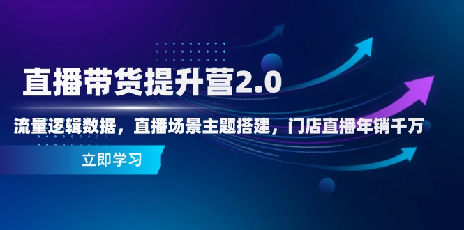 直播带货提升营2.0：流量逻辑数据，直播场景主题搭建，门店直播年销千万-卿云社