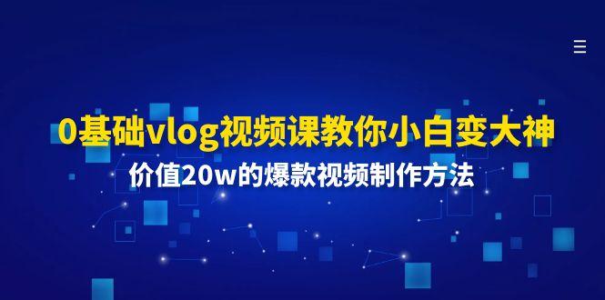 0基础vlog视频课教你小白变大神：价值20w的爆款视频制作方法-卿云社