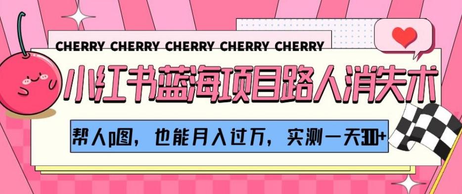 小红书蓝海项目路人消失术，帮人p图，也能月入过万，实测一天300+【揭秘】-卿云社