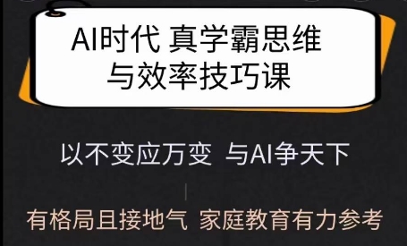 Ai时代真学霸思维与学习方法课，有格局且接地气，家庭教育有力参考-卿云社