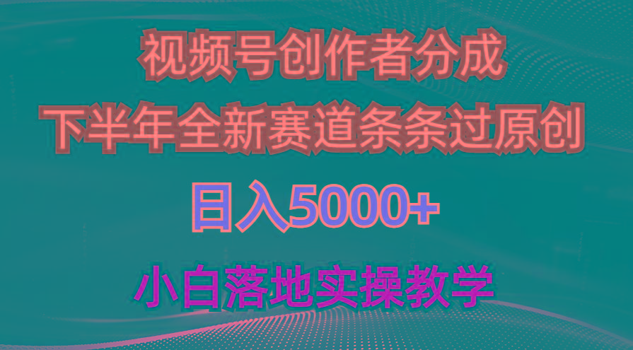 视频号创作者分成最新玩法，日入5000+  下半年全新赛道条条过原创，小…-卿云社