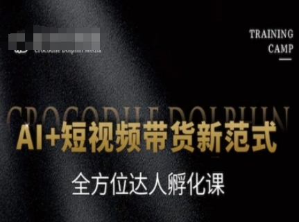 AI+短视频带货新范式，全方位达人孵化课-卿云社