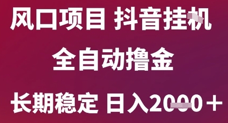 风口项目，六月最新玩法抖音无人挂G，全自动撸金，长期稳定 日入2k+【揭秘】-卿云社
