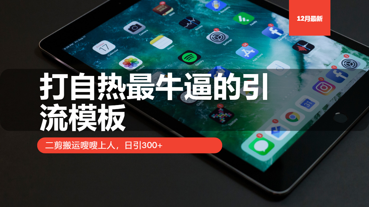 打自热最牛逼的引流模板，二剪搬运嗖嗖上人，日引300+-卿云社