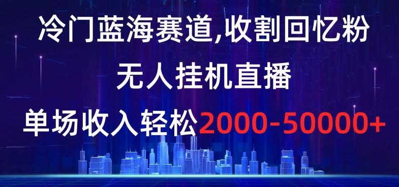 冷门蓝海赛道，收割回忆粉，无人挂机直播，单场收入轻松2000-5w+【揭秘】-卿云社