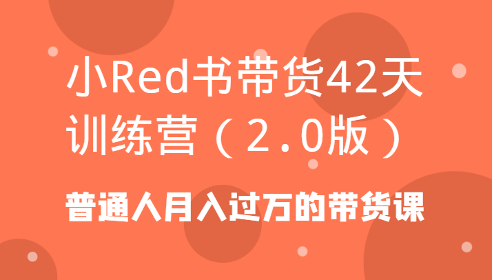 小Red书带货42天训练营(2.0版)普通人月入过万的带货课-卿云社