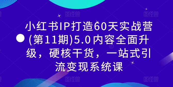 小红书IP打造60天实战营(第11期)5.0​内容全面升级，硬核干货，一站式引流变现系统课-卿云社