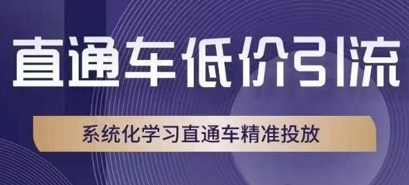 直通车低价引流课，系统化学习直通车精准投放-卿云社