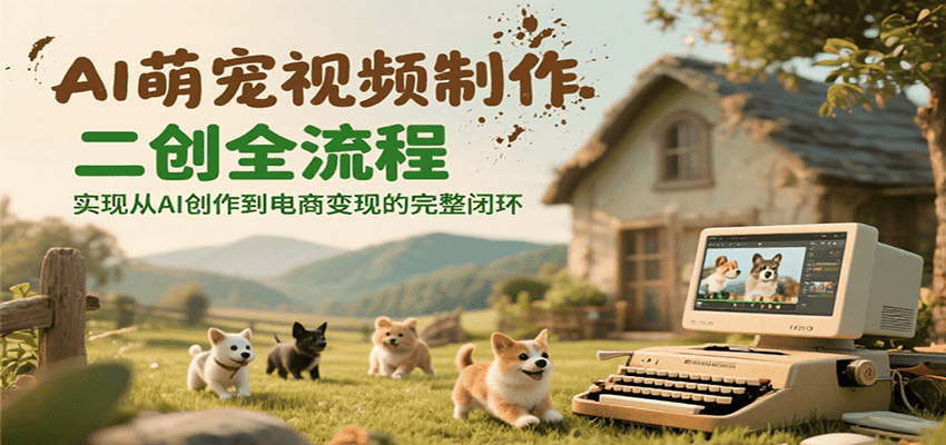 AI萌宠视频制作二创全流程，实现从AI创作到电商变现的完整闭环-卿云社