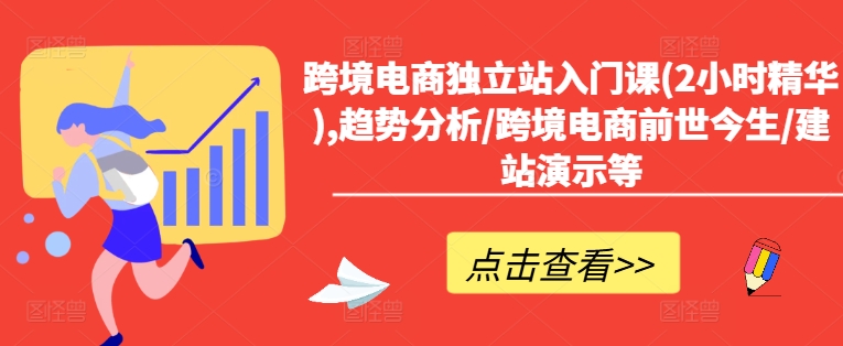 跨境电商独立站入门课(2小时精华),趋势分析/跨境电商前世今生/建站演示等-卿云社