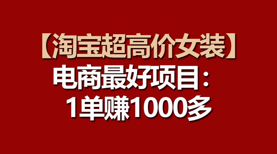 【淘宝超高价女装】电商最好项目：一单赚1000多-卿云社
