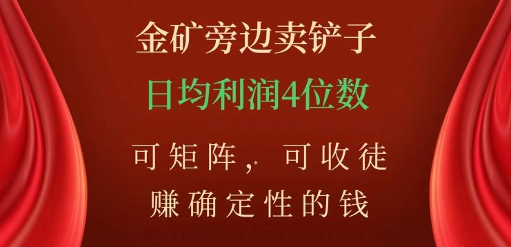 金矿旁边卖铲子，赚确定性的钱，可矩阵，可收徒，日均利润4位数【揭秘】-卿云社