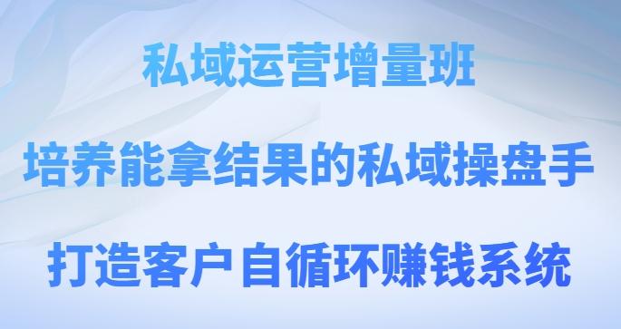 私域运营增量班，培养能拿结果的私域操盘手，打造客户自循环赚钱系统-卿云社