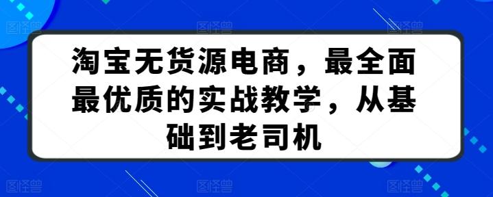 淘宝无货源电商，最全面最优质的实战教学，从基础到老司机-卿云社